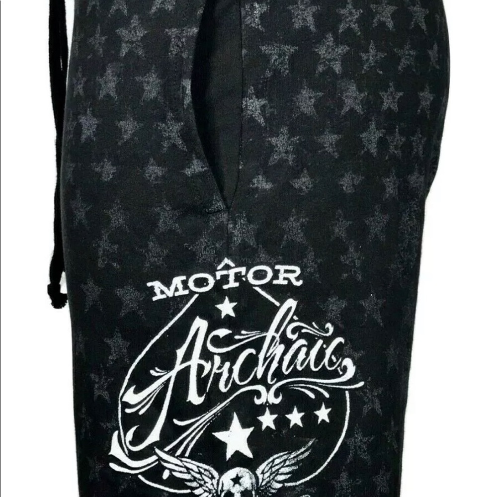 ARCHAIC by AFFLICTION Men's Shorts NATION Black USA Flag Biker MMA S-5XL - Picture 3 of 7